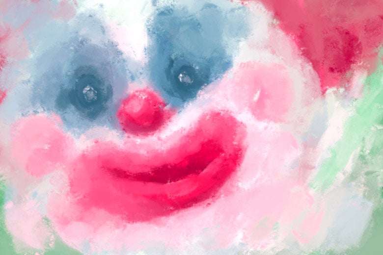 A scary clown.
